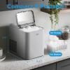 Midea MERI26B1AGN Countertop Bullet-Ice Maker, 8 Ice Bullets Ready in 6 Minutes, 26lbs/24H, Self-Cleaning Function with Ice Scoop and Basket for Home/Office/RV(Grey)