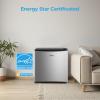 Midea MERM33S1AST Mini Fridge, 3.3 Cu.ft Compact Fridge with Internal Light, Adjustable Thermostat, Reversible Door, Low Noise for Dorm, Office, Bedroom, Stainless Steel(Steel Gray)