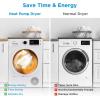 Midea MLE25H7BWW Heat Pump, Ventless Front Load Dryer Stackable Washing Machine, Energy Efficient and Space Saving, 4.4 Cu.ft, White