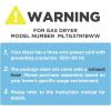 Midea MLTE37N1BWW Gas Dryer, Sensor Dry, Wrinkle Care, Air Fluff, Easy-Using Control Panel, 12 Total Cycles, 6.7 Cu.ft, White(Gas)