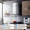 Midea MVP30W6AST Ducted Pyramid Range 450 CFM Stainless Steel Wall Mount Vent Hood with 3 Speed Exhaust Fan, 5-Layer Aluminum Permanent Filters, Two LED Lights, Convertible to Ductless, 30 inches(Curved Glass Hood)