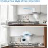 Midea MVP30W6AST Ducted Pyramid Range 450 CFM Stainless Steel Wall Mount Vent Hood with 3 Speed Exhaust Fan, 5-Layer Aluminum Permanent Filters, Two LED Lights, Convertible to Ductless, 30 inches(Under Cabinet Vent)