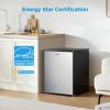 Midea WHS-65LB1 Compact Single Reversible Door Refrigerator, 1.6 Cubic Feet(0.045 Cubic Meter), Black(Stainless Steel)