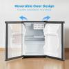 Midea WHS-65LB1 Compact Single Reversible Door Refrigerator, 1.6 Cubic Feet(0.045 Cubic Meter), Black(Stainless Steel)