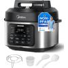 Midea 9-in-1 Multi Cooker, 6L with 12 Cooking Functions Pressure Cook (Slow&Rice Cooker, Sous Vide, Cake Maker, etc.), 70% Faster, Non-Stick Brushed Steel & Black