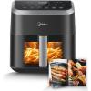 Midea Air Fryer 5.5 Quart with See-Thru Window, Rapid Air Technology, 9 Preset Menus for Quick and Easy Meals,1 Minute Button and Favorite Function, 90% less oil(Black with See-Thru Window)