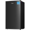 Midea MERM33S1ABB Mini Fridge, 3.3 Cu.ft Compact Fridge with Internal Light, Adjustable Thermostat, Reversible Door, Low Noise for Dorm, Office, Bedroom Black(Black)