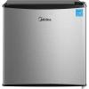 Midea MERM33S1AST Mini Fridge, 3.3 Cu.ft Compact Fridge with Internal Light, Adjustable Thermostat, Reversible Door, Low Noise for Dorm, Office, Bedroom, Stainless Steel(Steel Gray)