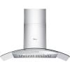Midea MVP30W6AST Ducted Pyramid Range 450 CFM Stainless Steel Wall Mount Vent Hood with 3 Speed Exhaust Fan, 5-Layer Aluminum Permanent Filters, Two LED Lights, Convertible to Ductless, 30 inches(Curved Glass Hood)