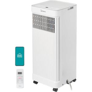 Midea 10,000 BTU ASHRAE (7,100 BTU SACC) Portable Air Conditioner, Smart Control, Cools up to 300 Sq. Ft., with Dehumidifier & Fan mode, Easy- to-use Remote Control & Window Installation Kit Included(8 500 BTU-Smart)