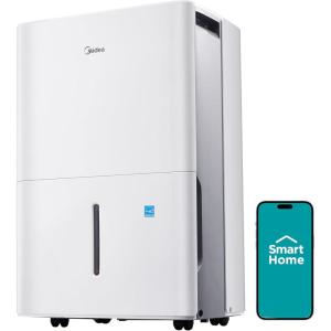 Midea 1,500 Sq. Ft. Energy Star Certified Dehumidifier With Reusable Air Filter 22 Pint – Ideal For Basements, Large & Medium Sized Rooms, And Bathrooms (White)(4 500 Sq. Ft. – WiFi)