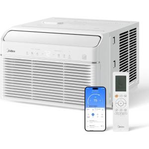 Midea 5,000 BTU EasyCool Small Window Air Conditioner – Cool up to 150 Sq. Ft. with Easy-to-Use Mechanical Controls and Reusable Filter, Perfect for Small Bedroom, Living Room, Home Office(12 000 BTU with Heat)