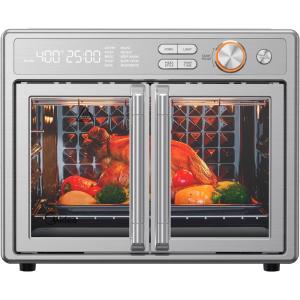 Midea Flexify Pro 10+4 Toaster Oven Air Fryer Combo, Graphene Juicy-Lock Cooking, French Door Countertop Oven, 450°F Flash Air Fry, 26.4 QT Stainless Steel