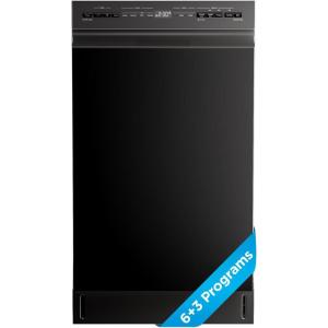 Midea MDF18A1AWW Built-in Dishwasher with 8 Place Settings, 6 Washing Programs, Stainless Steel Tub, Heated Dry, Energy Star, White(Black)