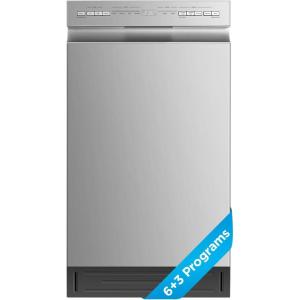 Midea MDF18A1AWW Built-in Dishwasher with 8 Place Settings, 6 Washing Programs, Stainless Steel Tub, Heated Dry, Energy Star, White(Stainless Steel)