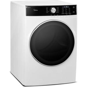 Midea MLE45N1AWW Front Load Electric Dryer Matching, with Stainless Steel Sensor Dry, Wrinkle Care, Touch Control, 10 Total Cycles, 8.0 Cu.ft, White(Electric Dryer)