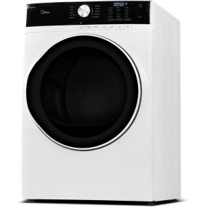 Midea MLE45N1AWW Front Load Electric Dryer Matching, with Stainless Steel Sensor Dry, Wrinkle Care, Touch Control, 10 Total Cycles, 8.0 Cu.ft, White(Gas Dryer)