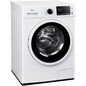 Midea MLH25N7BWW Compact Front-Load Machine, 24″ Energy & Space-Saving Washer, Steam Care and Cold Wash Stackable Laundry, for Family Daily use, 2.5 Cu.ft, White