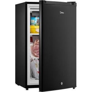 Midea WHS-109FW1 Upright Freezer, 3.0 Cubic Feet Mini Freezer, For Kitchen Apartment Office Basement or Dormitory, White(Black)