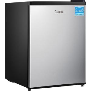 Midea WHS-65LB1 Compact Single Reversible Door Refrigerator, 1.6 Cubic Feet(0.045 Cubic Meter), Black(Stainless Steel)