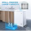 Midea MERC04C4BAWW Chest Freezer, 3.5 Cubic Feet Freezer With Removable Basket, Interior LED Light, Adjustable Temperature, For Kitchen Apartment Office, White(3.5 Cubic Feet (Non-Convertible))