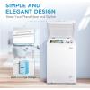 Midea MERC04C4BAWW Chest Freezer, 3.5 Cubic Feet Freezer With Removable Basket, Interior LED Light, Adjustable Temperature, For Kitchen Apartment Office, White(3.5 Cubic Feet (Non-Convertible))