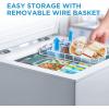 Midea MERC04C4BAWW Chest Freezer, 3.5 Cubic Feet Freezer With Removable Basket, Interior LED Light, Adjustable Temperature, For Kitchen Apartment Office, White(3.5 Cubic Feet (Non-Convertible))