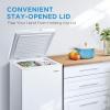 Midea MERC04C4BAWW Chest Freezer, 3.5 Cubic Feet Freezer With Removable Basket, Interior LED Light, Adjustable Temperature, For Kitchen Apartment Office, White(3.5 Cubic Feet (Non-Convertible))
