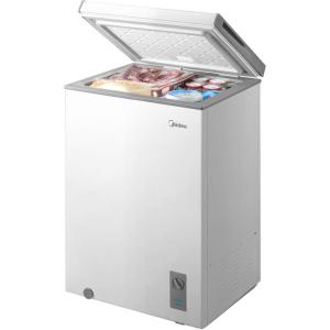 Midea MERC04C4BAWW Chest Freezer, 3.5 Cubic Feet Freezer With Removable Basket, Interior LED Light, Adjustable Temperature, For Kitchen Apartment Office, White(3.5 Cubic Feet (Convertible))