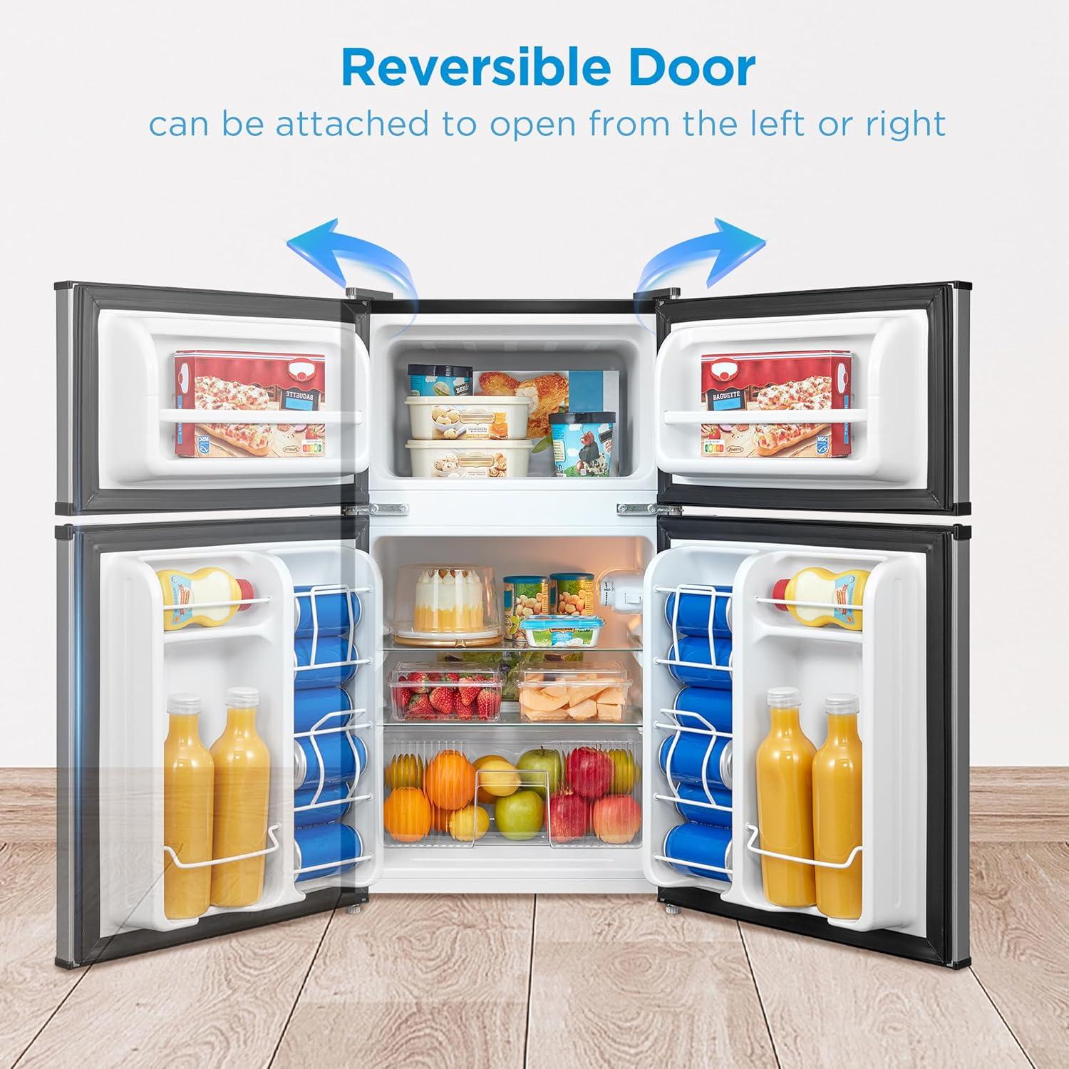 image:imageMidea WHD113FSL 31 Cu Ft Compact Fridge with Freezer Energy Star Certified Mini Fridge with Interior Light Adjustable Shelves Perfect for Office Dorm Bedroom SilverSilver