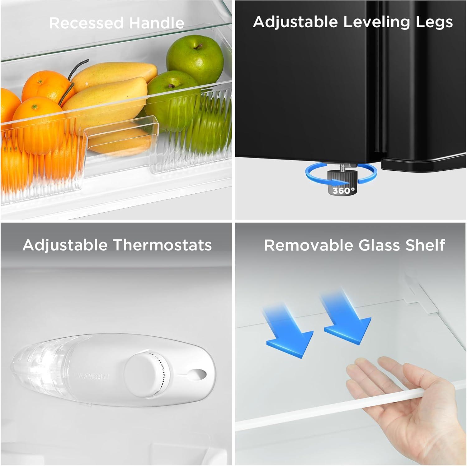 image:imageMidea WHD113FSL 31 Cu Ft Compact Fridge with Freezer Energy Star Certified Mini Fridge with Interior Light Adjustable Shelves Perfect for Office Dorm Bedroom SilverBlack