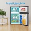 Midea WHD-113FSL 3.1 Cu Ft Compact Fridge with Freezer, Energy Star Certified Mini Fridge with Interior Light, Adjustable Shelves, Perfect for Office, Dorm, Bedroom, Silver(Silver)