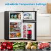 Midea WHD-113FSL 3.1 Cu Ft Compact Fridge with Freezer, Energy Star Certified Mini Fridge with Interior Light, Adjustable Shelves, Perfect for Office, Dorm, Bedroom, Silver(Black)