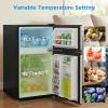 Midea WHD-113FSL 3.1 Cu Ft Compact Fridge with Freezer, Energy Star Certified Mini Fridge with Interior Light, Adjustable Shelves, Perfect for Office, Dorm, Bedroom, Silver(Silver)