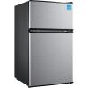 Midea WHD-113FSL 3.1 Cu Ft Compact Fridge with Freezer, Energy Star Certified Mini Fridge with Interior Light, Adjustable Shelves, Perfect for Office, Dorm, Bedroom, Silver(Silver)