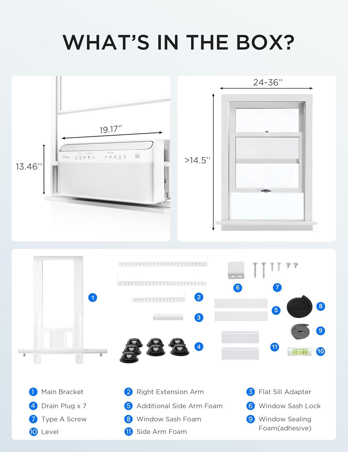 image:imageJET BLACK LIMITED EDITION Midea U Shaped Window Air Conditioner for Bedroom 6000 BTU Smart Control Inverter Technology Room Darkening Side Vents Ultra Quiet Innovative WindowFriendly Design12 000 BTU Updated