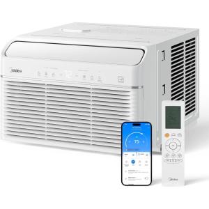 Midea 12,000 BTU Smart Inverter Air Conditioner Window Unit with Heat and Dehumidifier – Cools up to 550 Sq. Ft., Energy Star Rated, Quiet Operation, Electronic Controls, Remote Control, White(White)